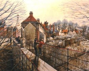 Lads On Chantry Footbridge, Morpeth